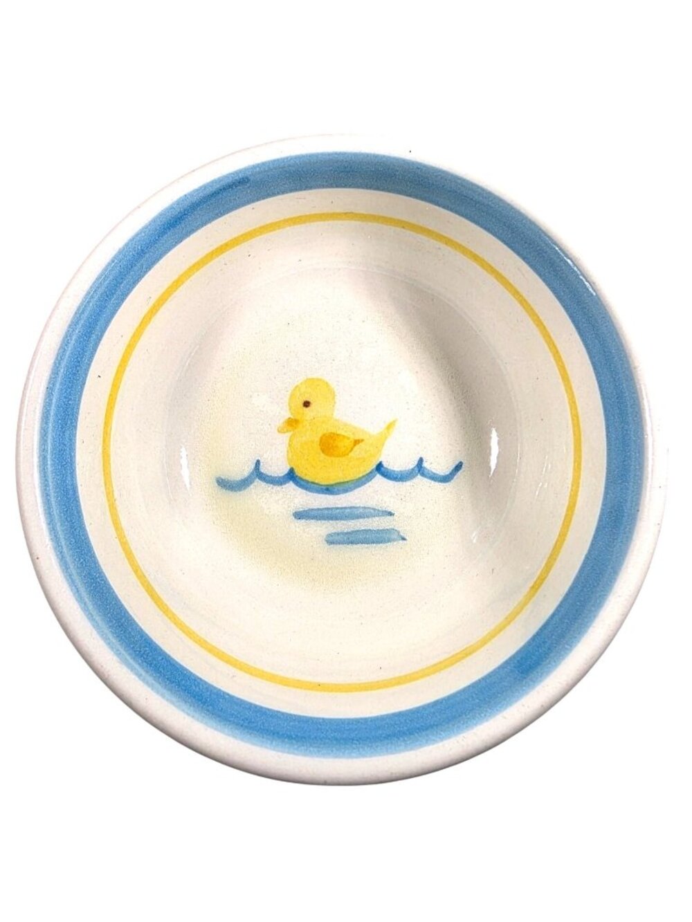 Ceramic Bowl Duck Royal Cumberland stripes yellow blue white child duckling